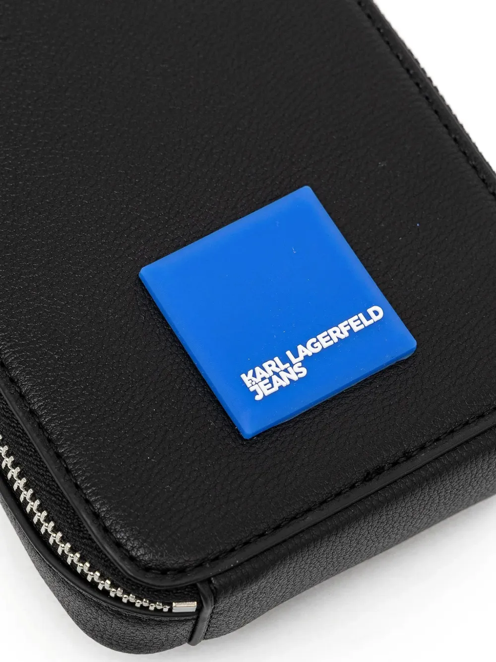 Karl Lagerfeld Jeans Crossbodytas met ritssluiting en logoplakkaat Zwart