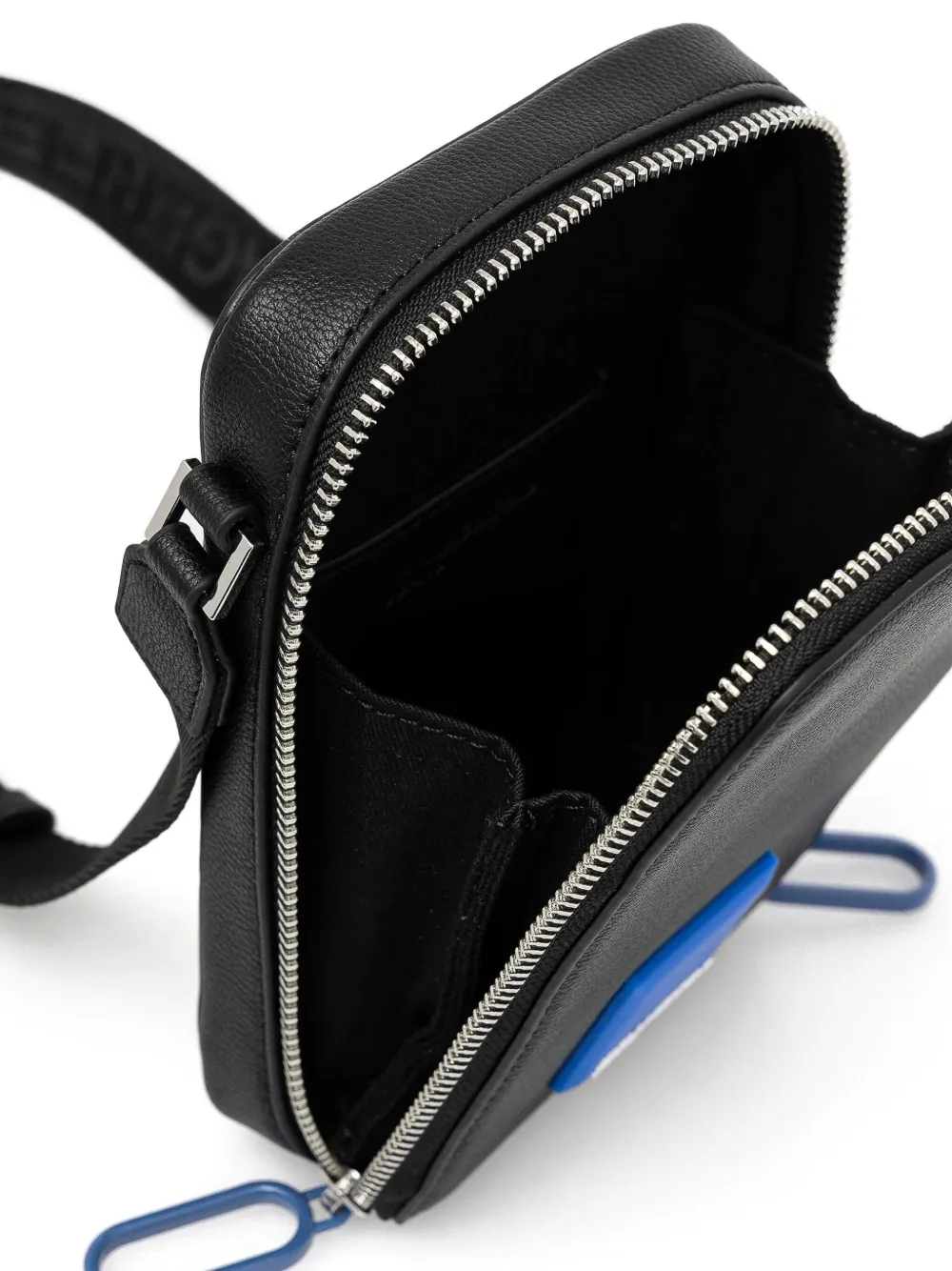 Karl Lagerfeld Jeans Crossbodytas met ritssluiting en logoplakkaat Zwart