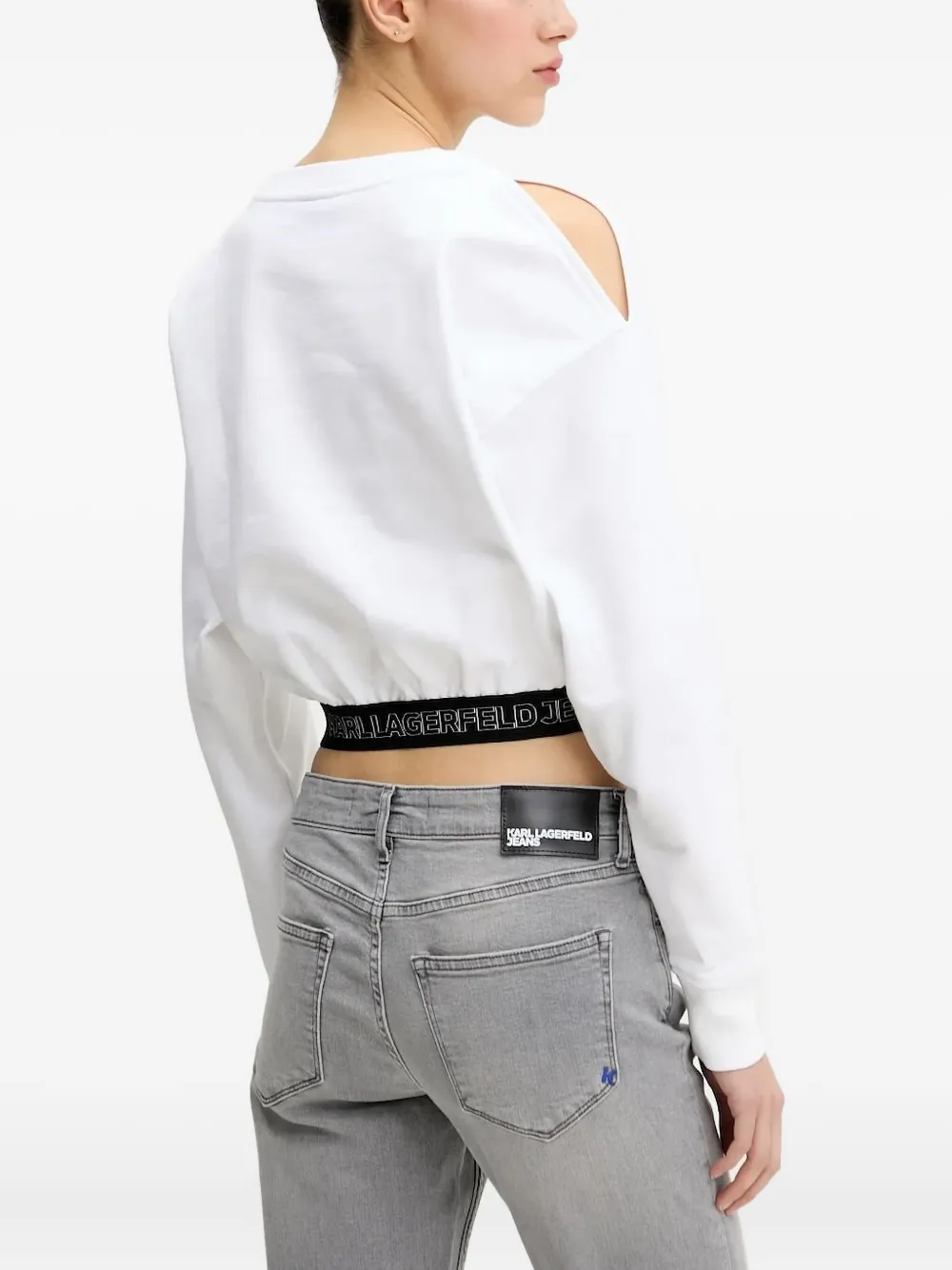 Karl Lagerfeld Jeans waistband sweatshirt Wit