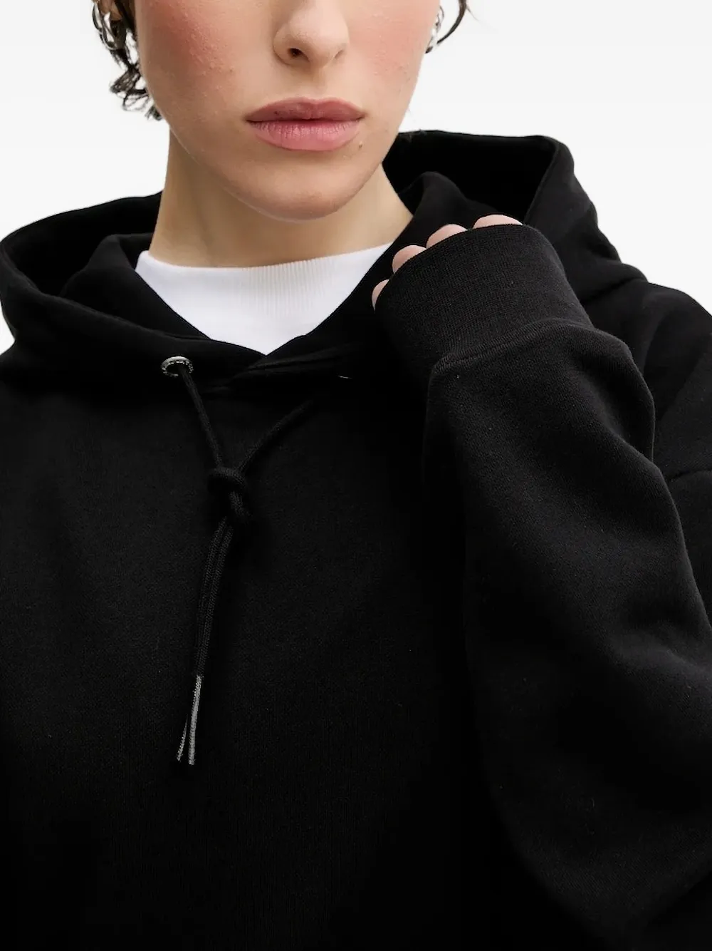 Karl Lagerfeld Jeans Hoodie met trekkoord Zwart