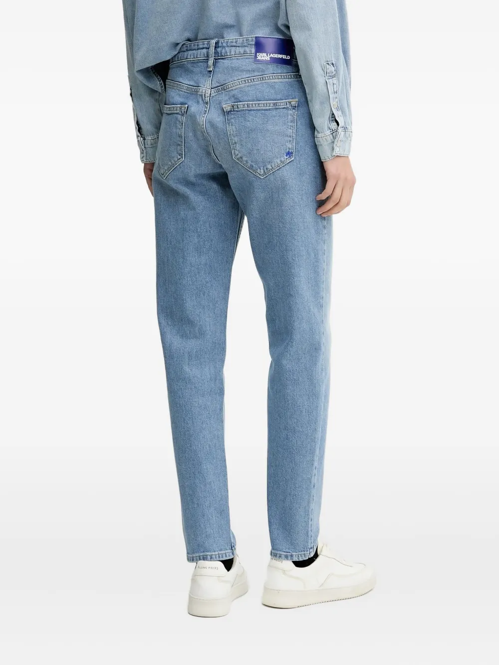 Karl Lagerfeld Jeans Regular-fit jeans met logopatch en vijf zakken - Blauw