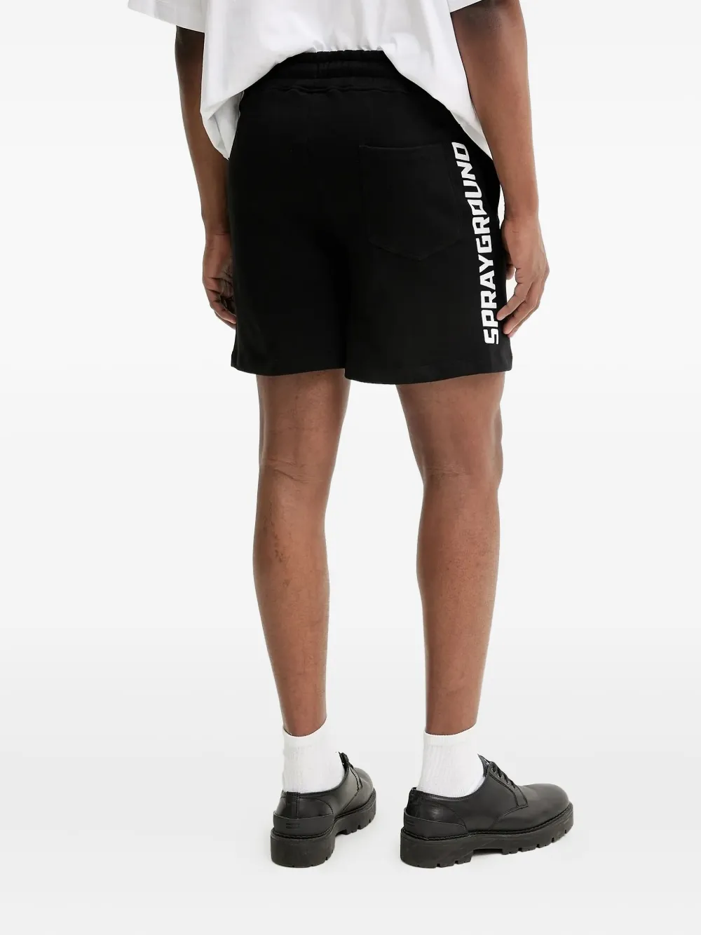 Sprayground Shark-logo Drawstring Shorts In Black