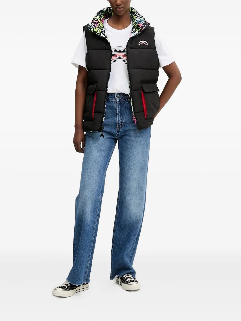 Sprayground Bodywarmer met graffiti-print Zwart