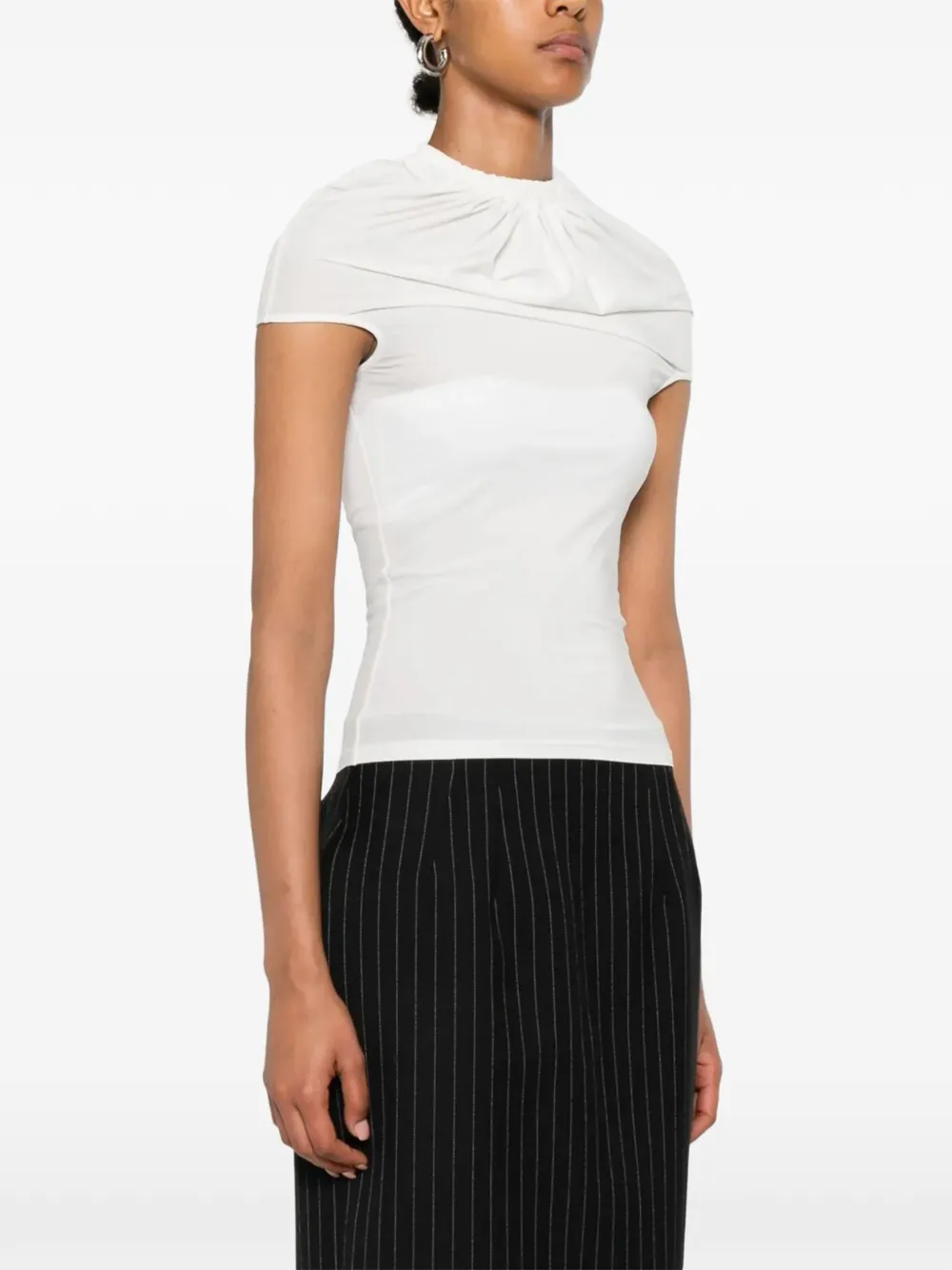 ALAINPAUL Top met ruches Wit