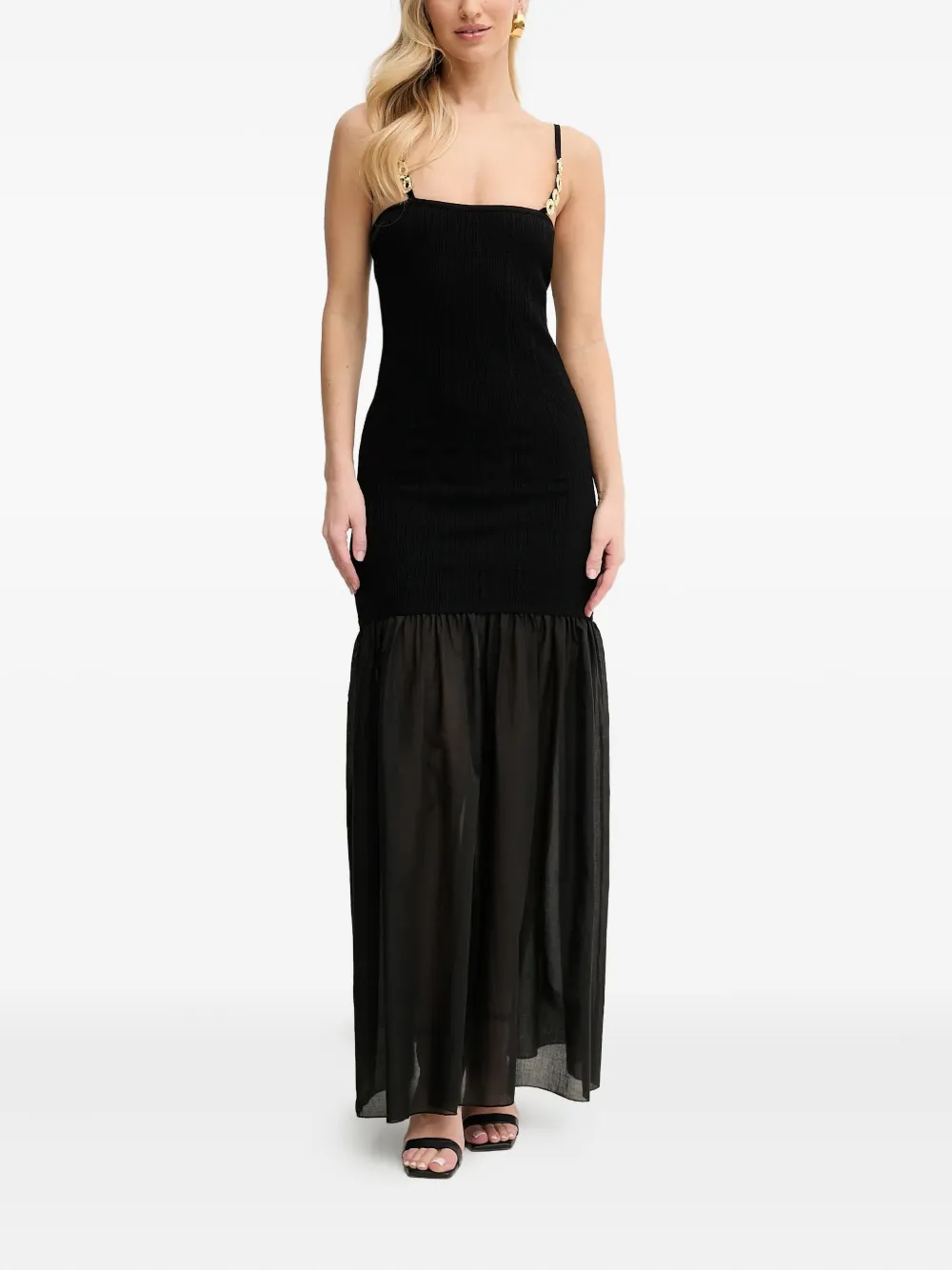SIMONA CORSELLINI embellished-straps tiered maxi dress | Black | Image 1