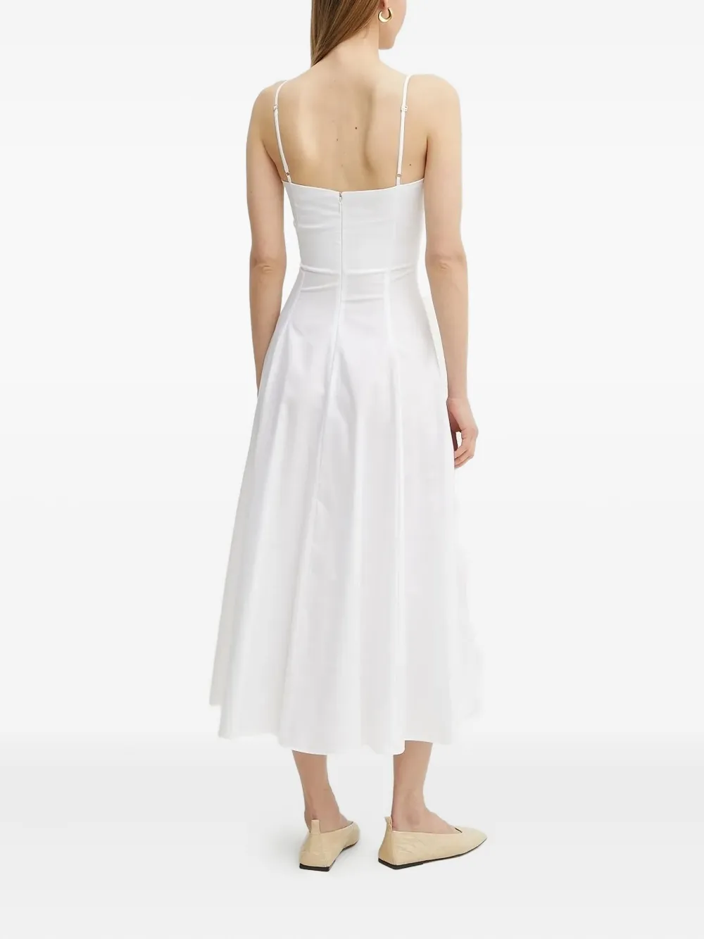 SIMONA CORSELLINI ring-detail midi dress Wit