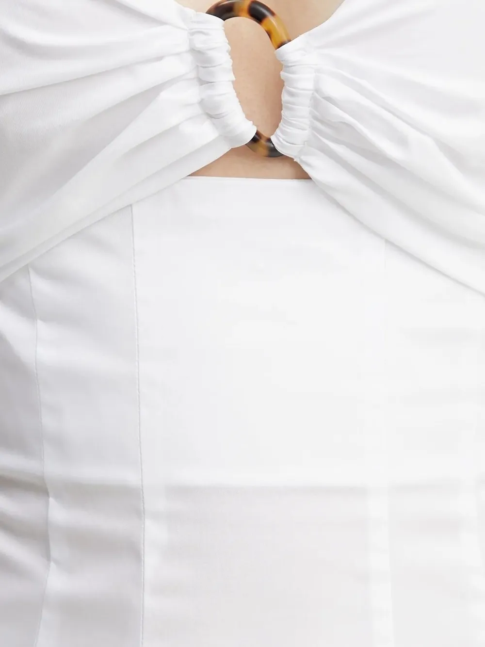 SIMONA CORSELLINI ring-detail midi dress Wit