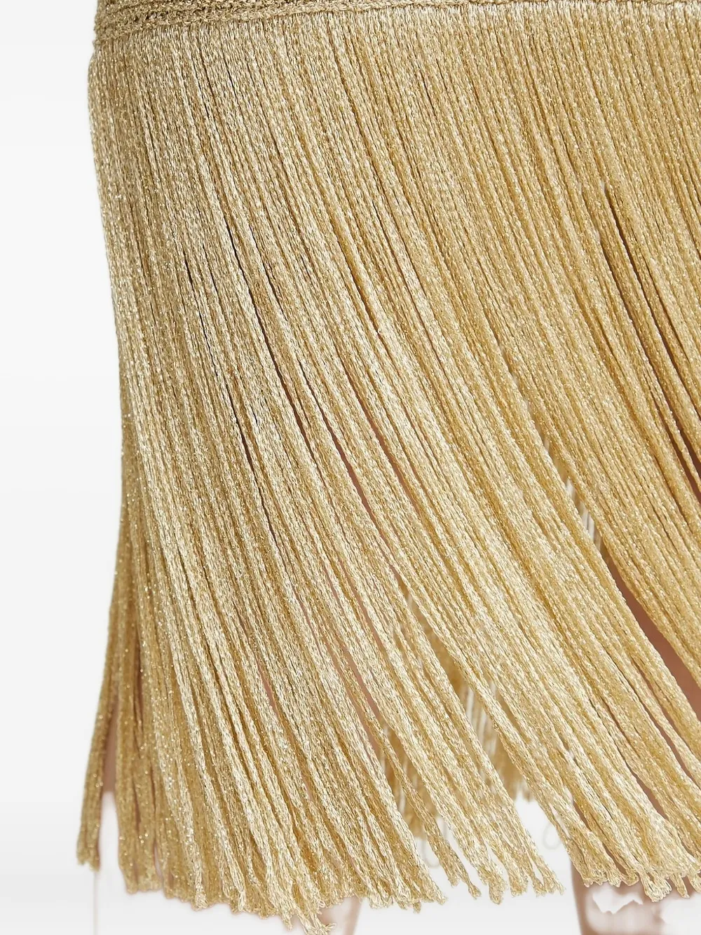 Simona Corsellini Fringe Knit Skirt In Gold