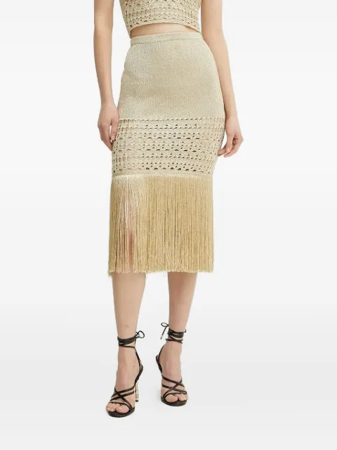 SIMONA CORSELLINI fringe knit skirt