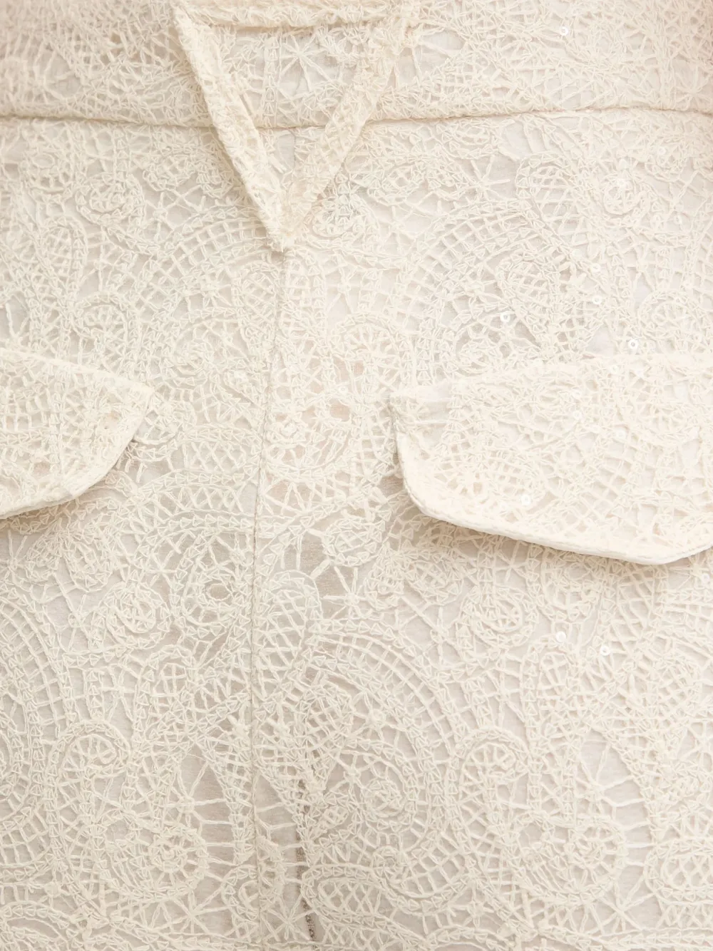 Simona Corsellini Floral-lace Pleated Trousers In Neutral