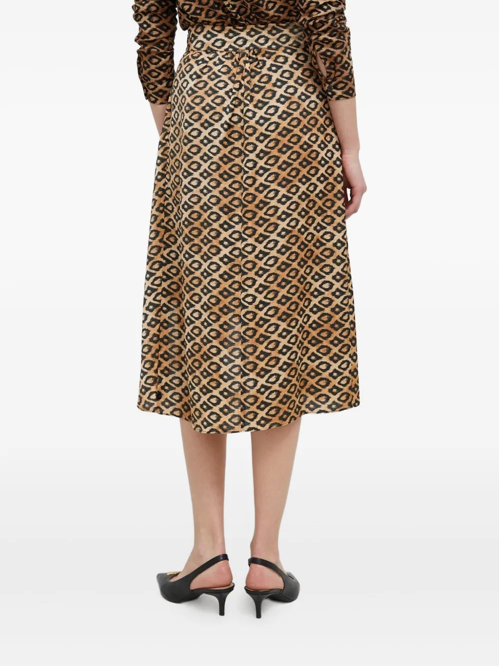 Scotch & Soda Pleated Leopard-print Skirt In Multi