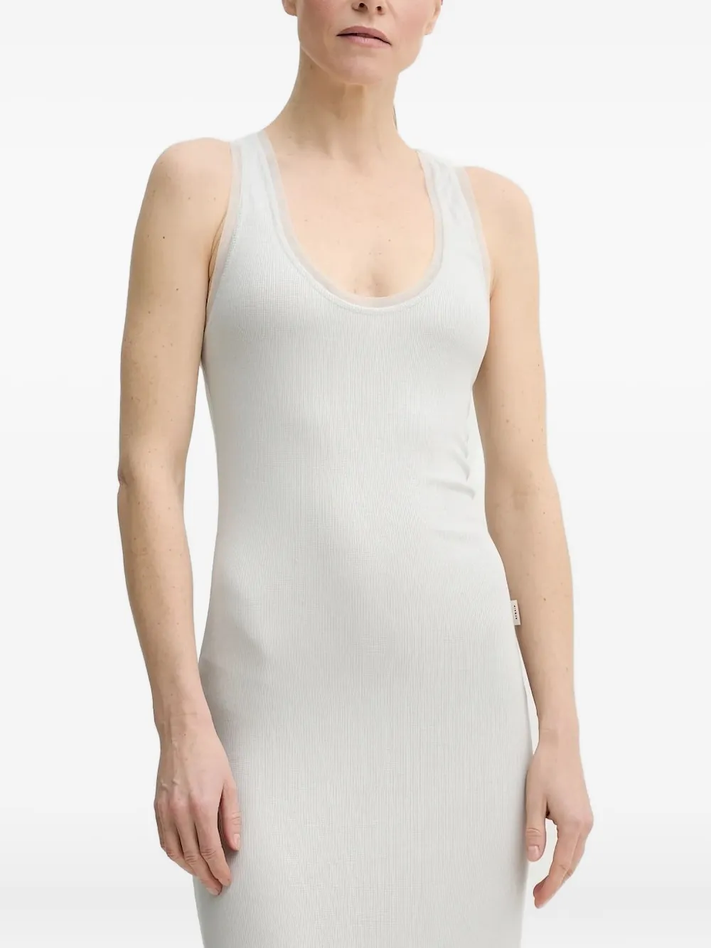 REMAIN Geribbelde maxi-jurk met racerback Grijs