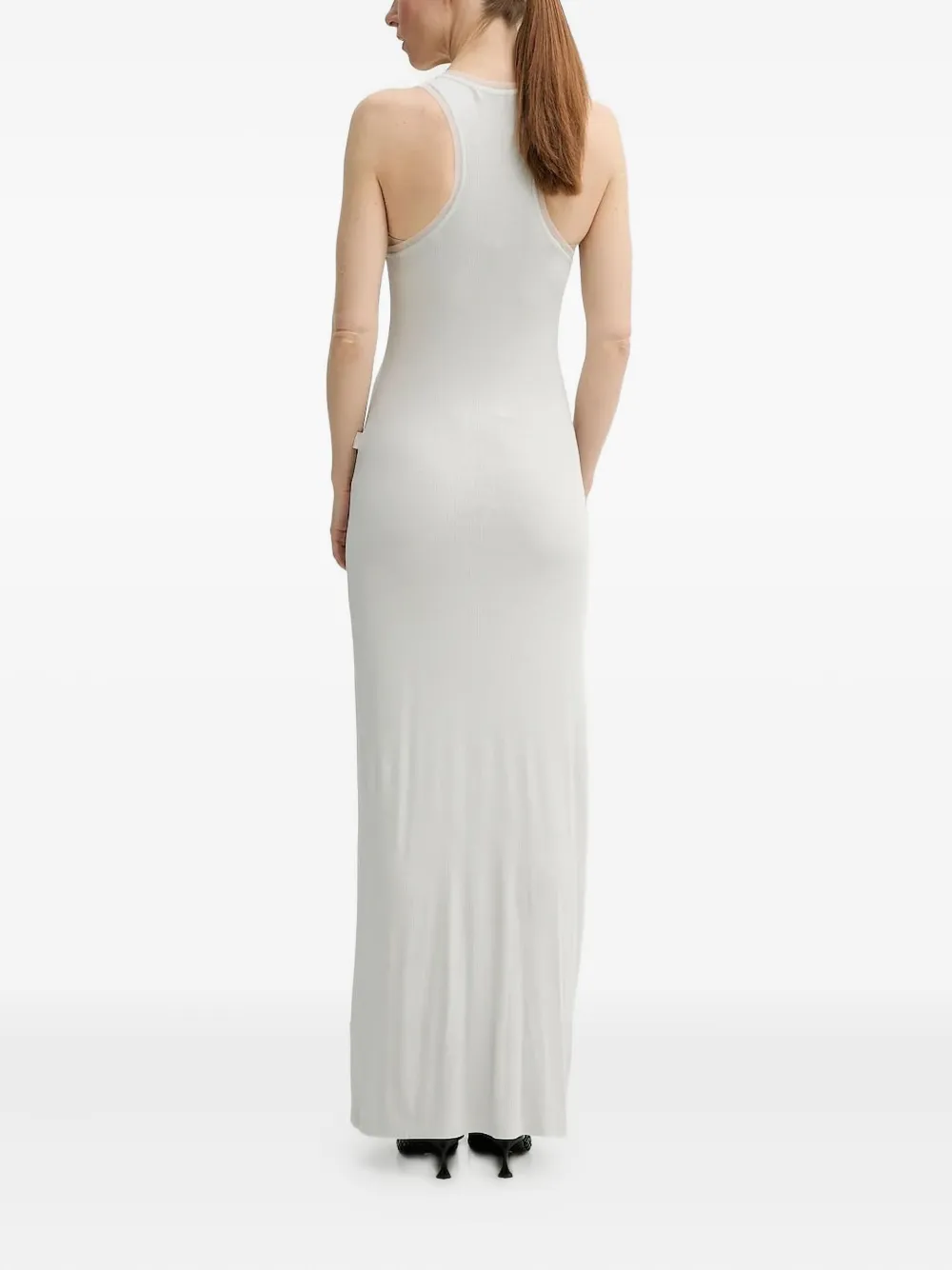 REMAIN Geribbelde maxi-jurk met racerback - Grijs