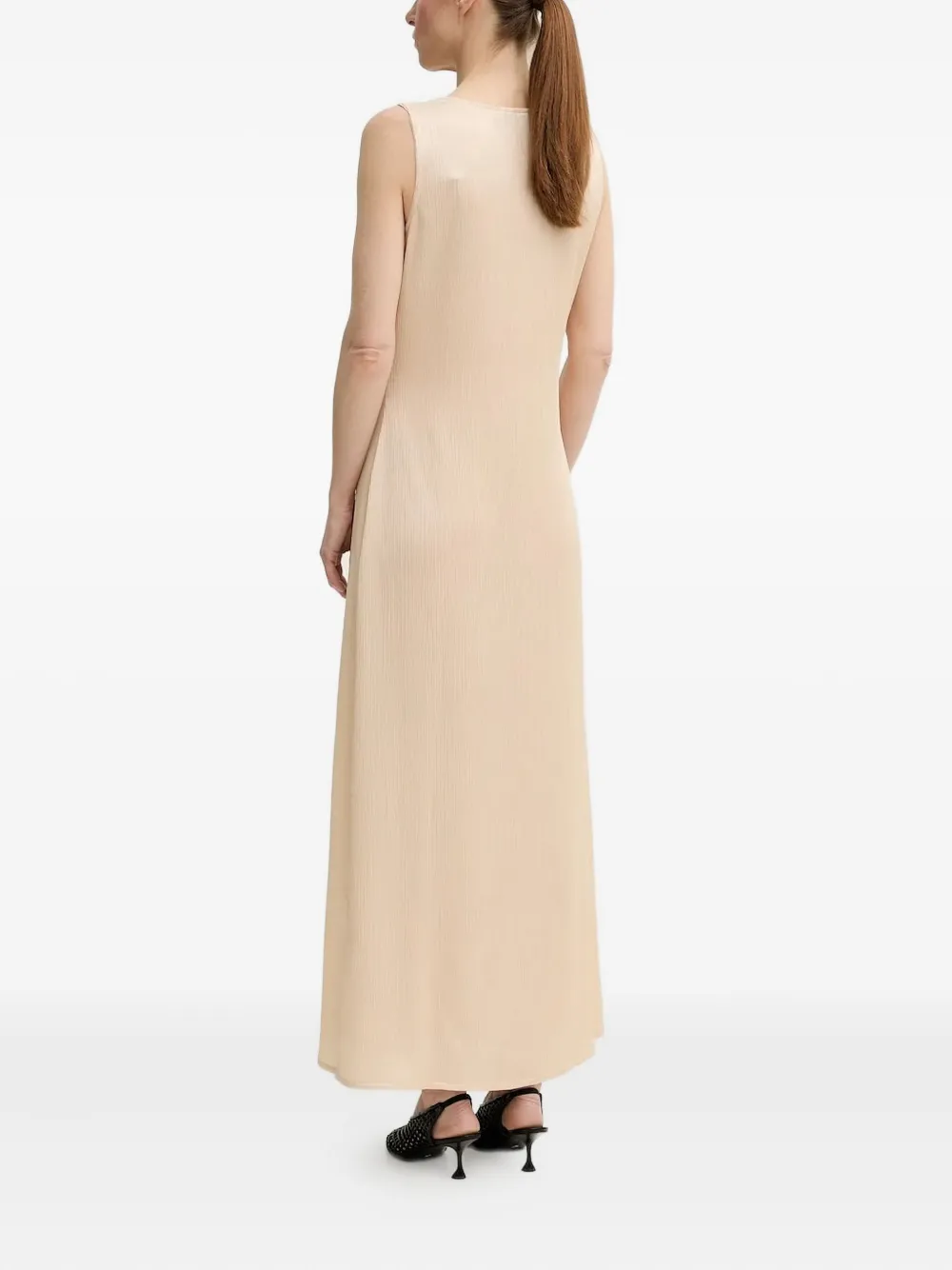 REMAIN Geplooide mouwloze maxi-jurk - Beige