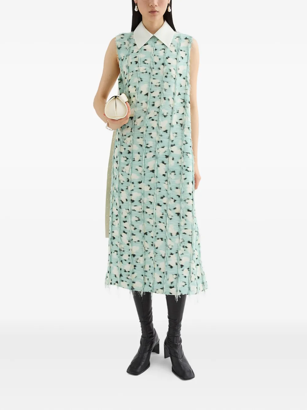 Jil Sander Midi-rok met franje - Groen