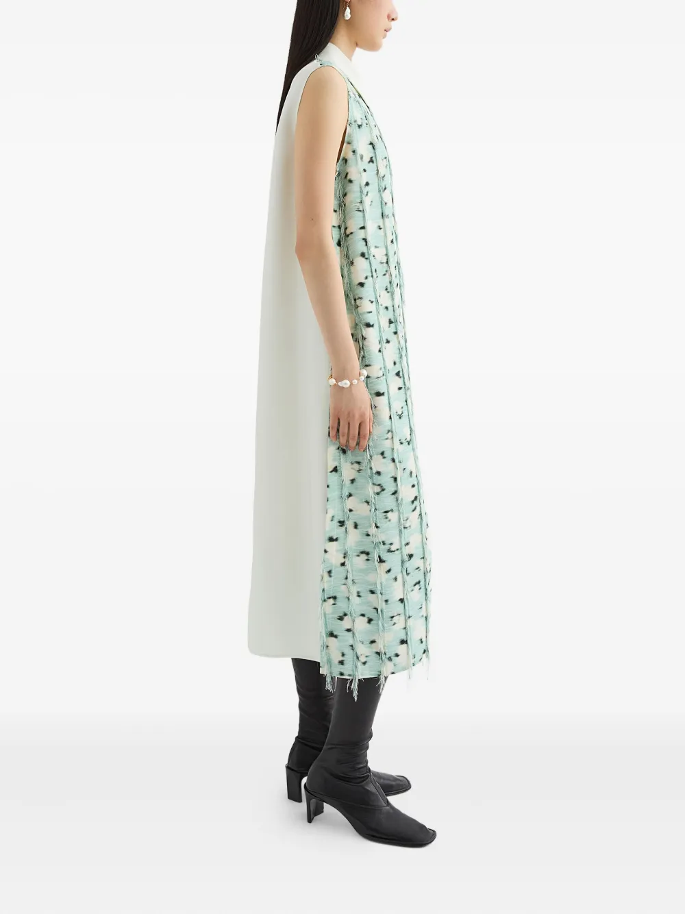 Jil Sander Midi-rok met franje Groen