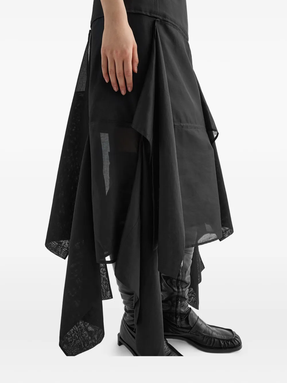 Jil Sander Midi-rok met vlakken Zwart
