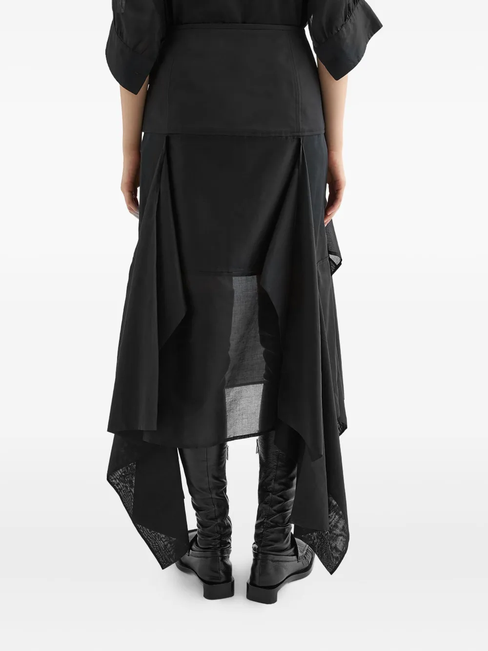 Jil Sander Midi-rok met vlakken Zwart