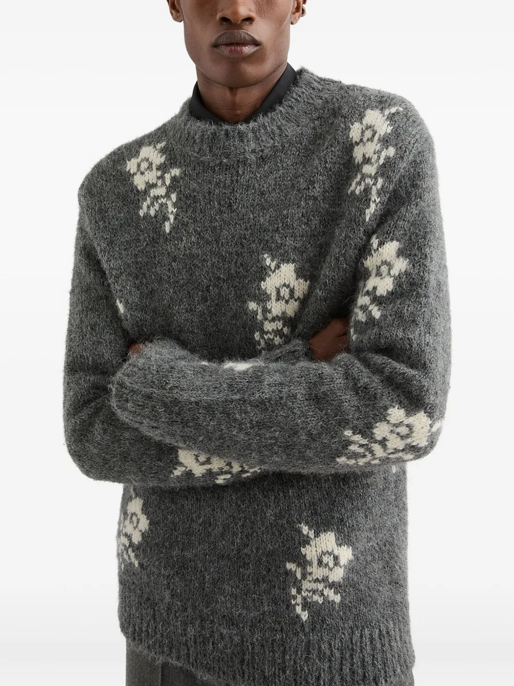 Jil Sander Trui met bloemenprint Grijs