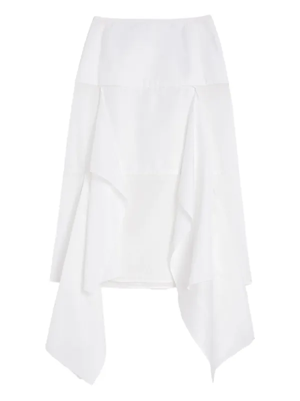 Jil Sander Cotton Midi Skirt in White