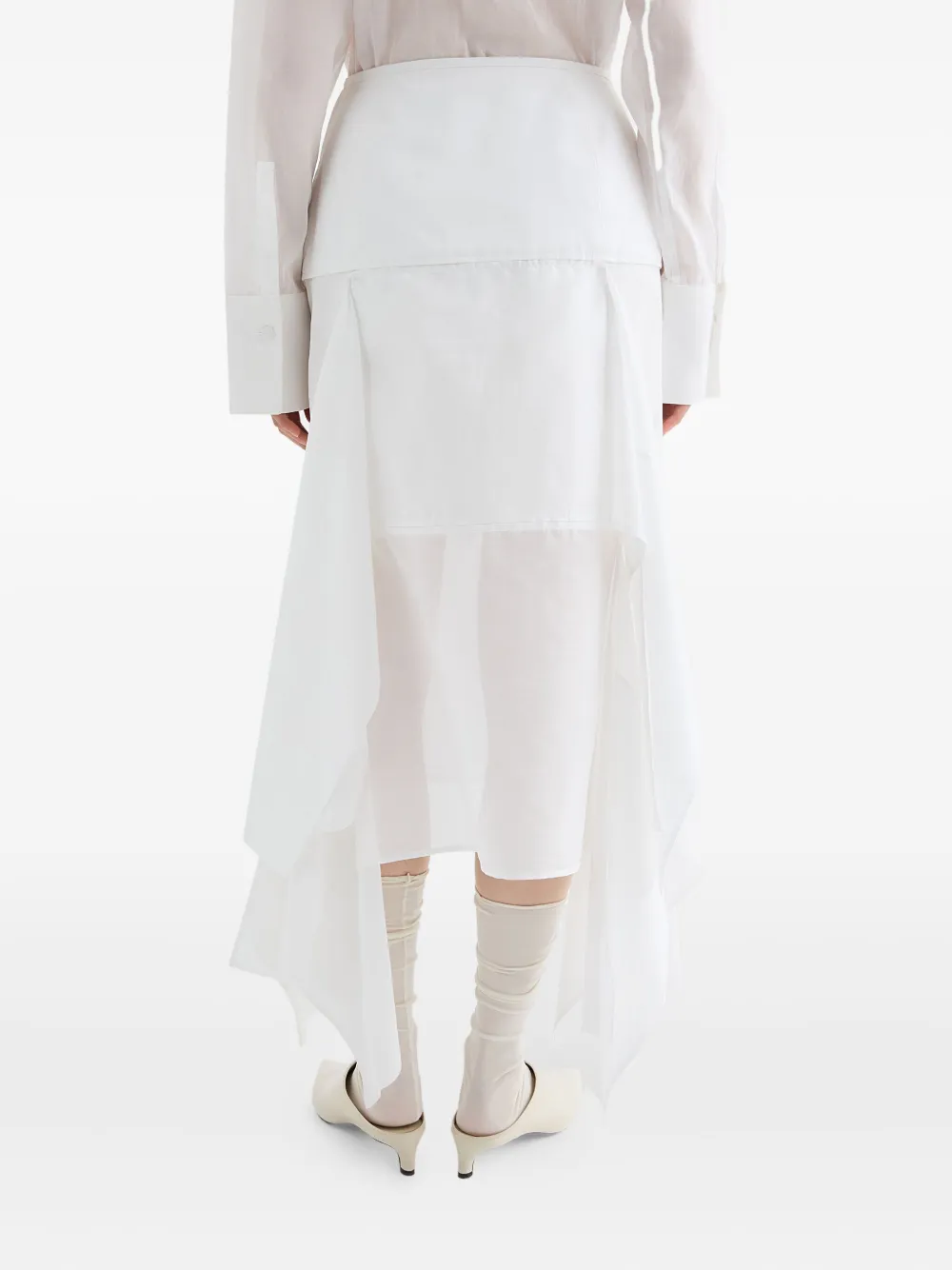 JIL SANDER COTTON MIDI SKIRT