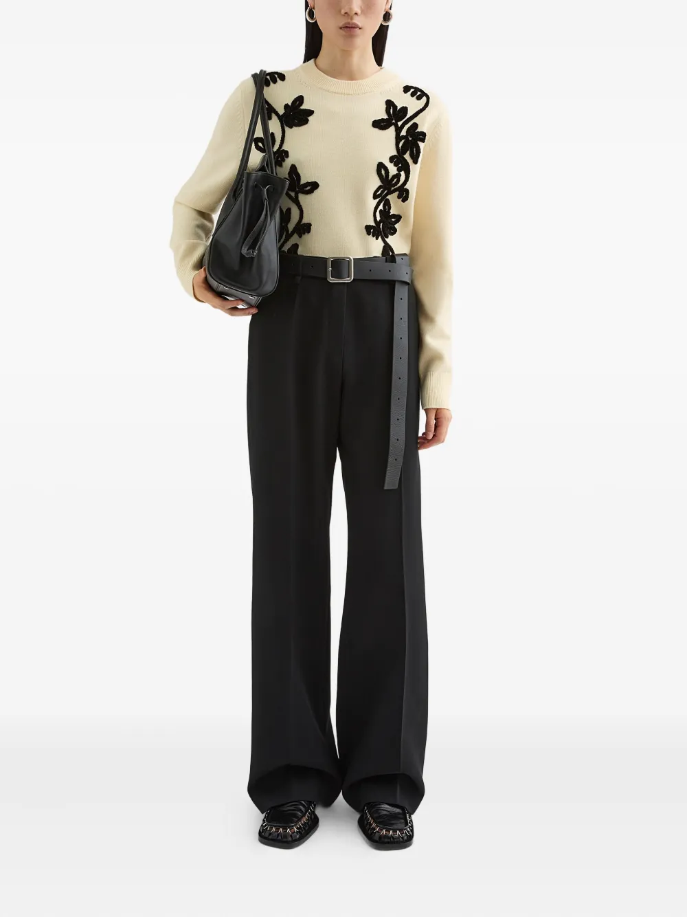 Jil Sander Wollen broek - Zwart