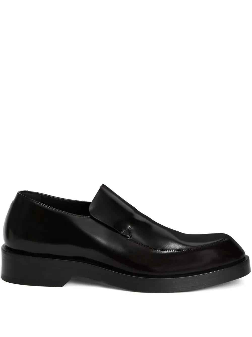 round-toe leather loafers