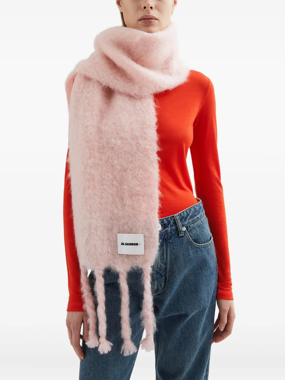 JIL SANDER+ Sjaal met mohairblend Roze