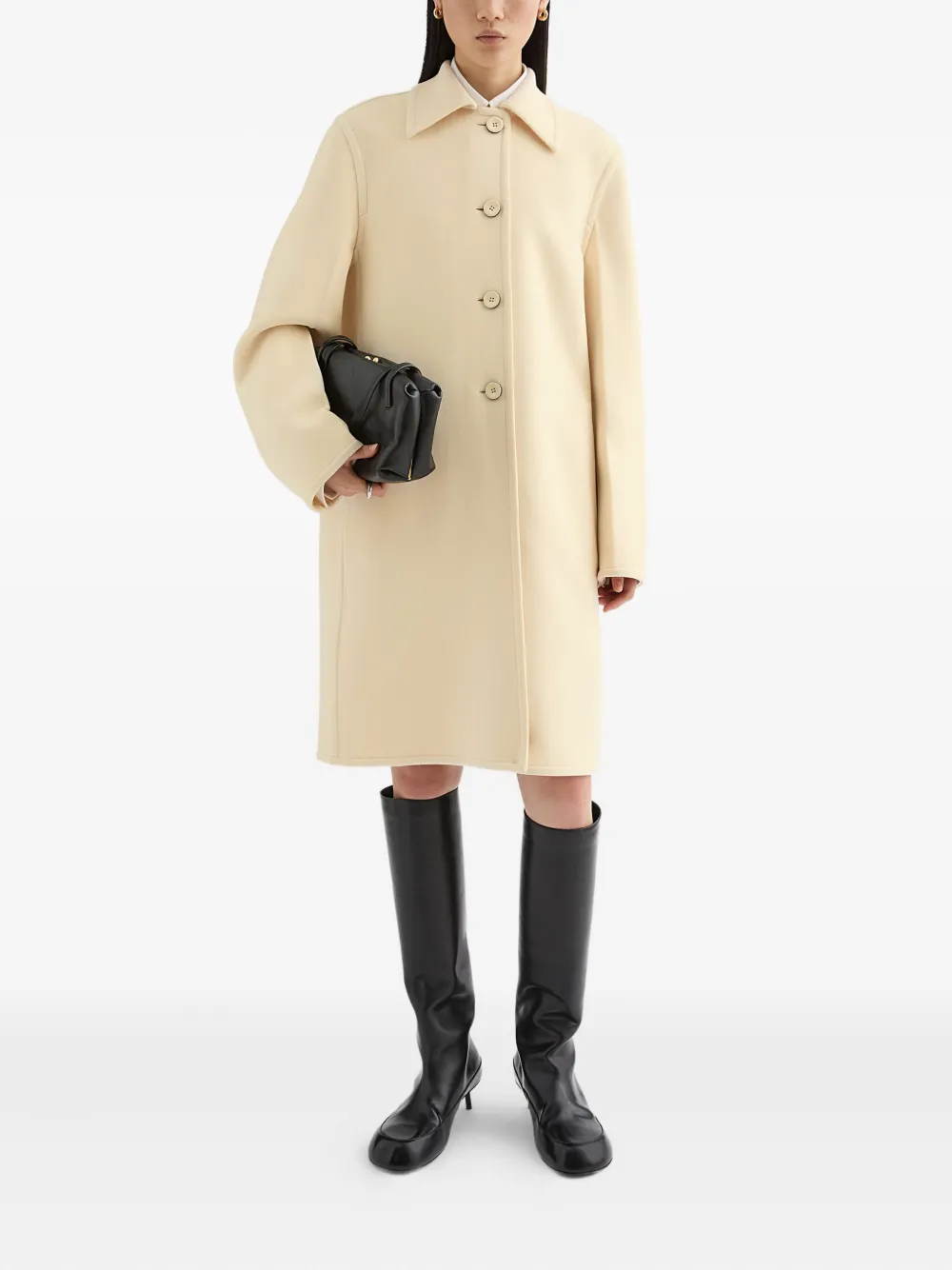 Jil Sander Wollen jas Wit
