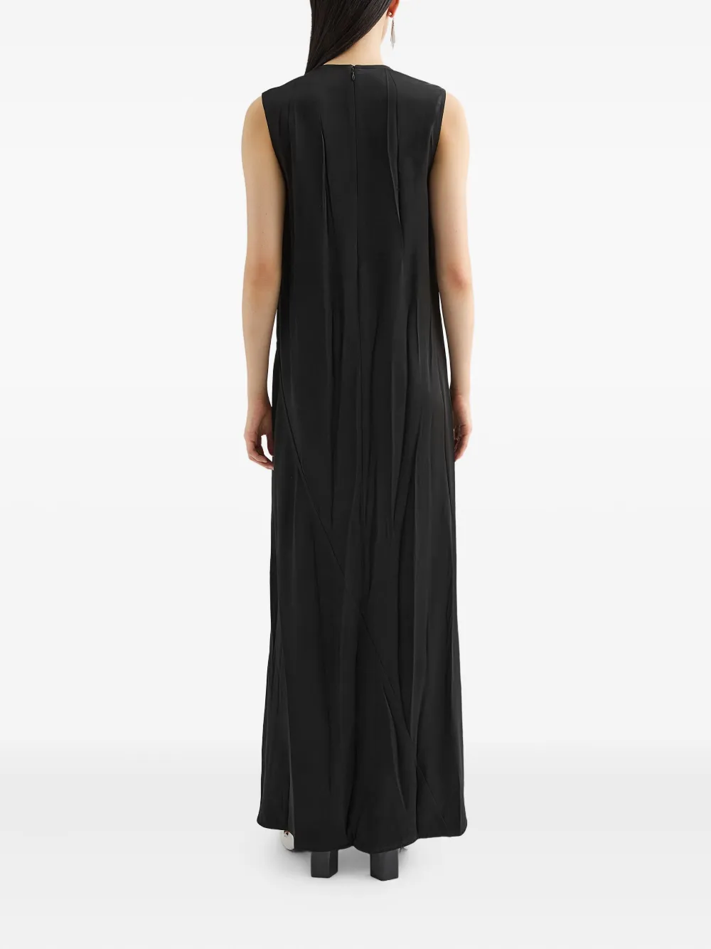 Jil Sander Satijnen maxi-jurk Zwart