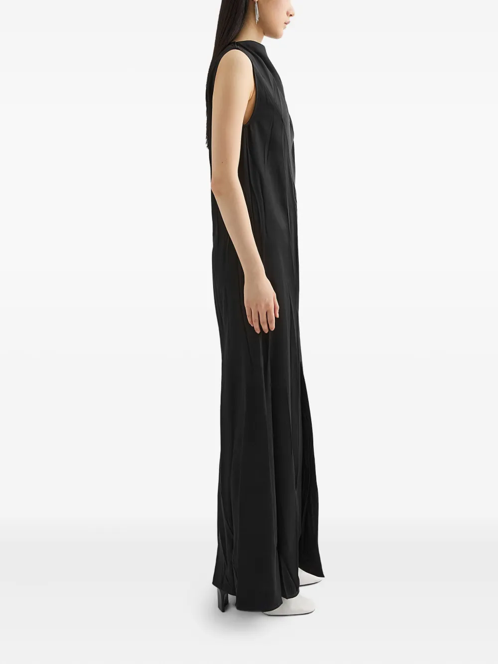 Jil Sander Satijnen maxi-jurk Zwart