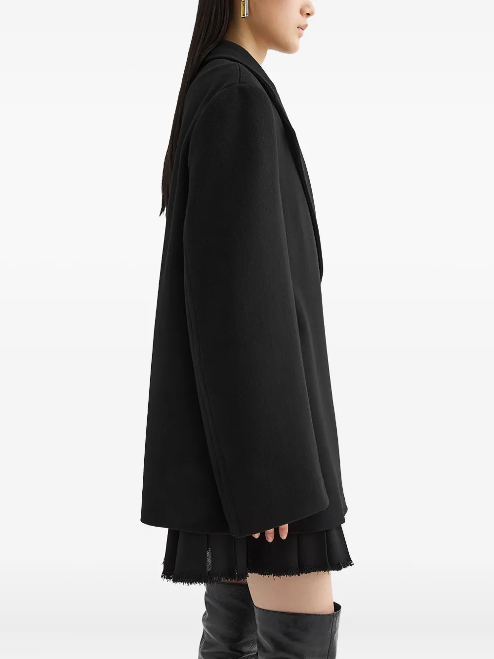 Jil Sander Wollen jas Zwart