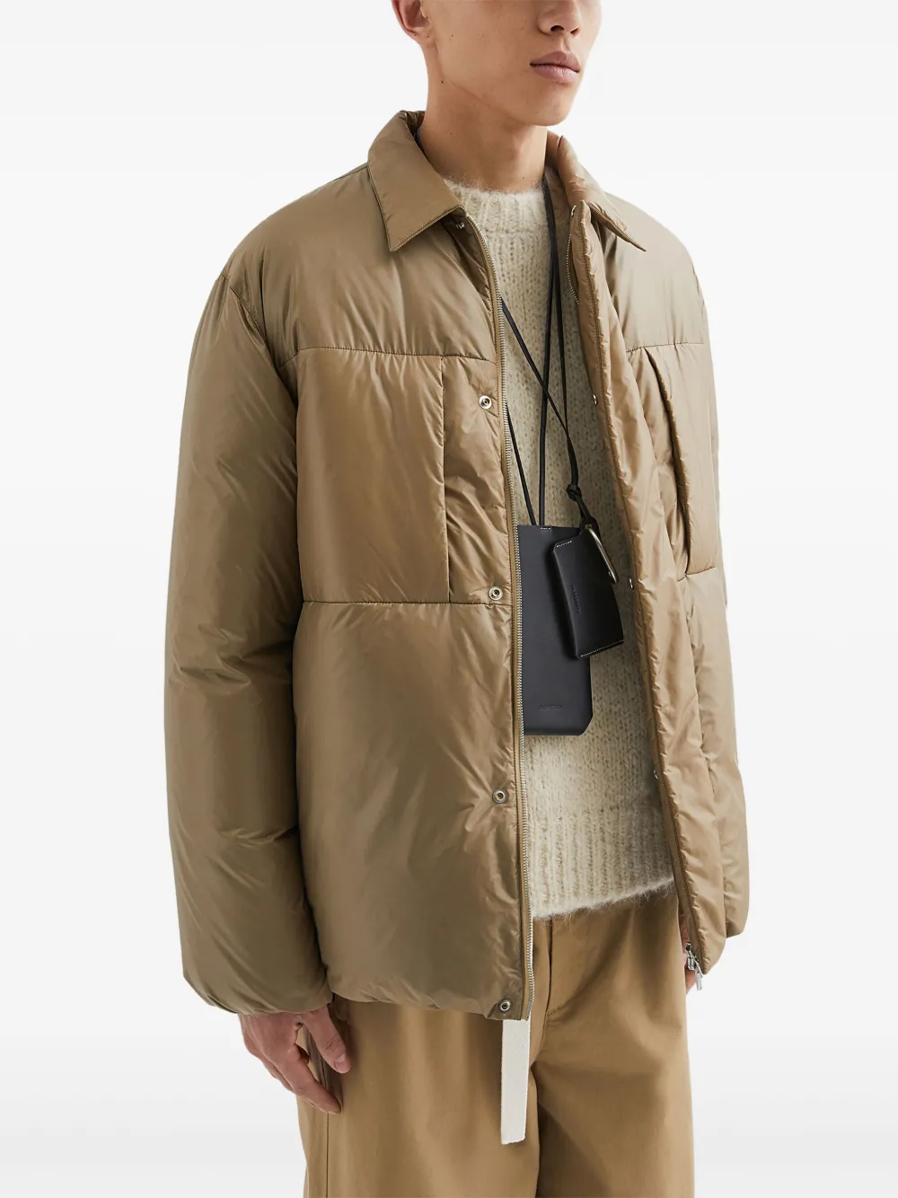 JIL SANDER+ Gewatteerd shirtjack Bruin