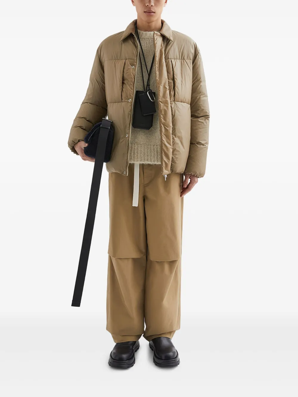 JIL SANDER+ Gewatteerd shirtjack Bruin