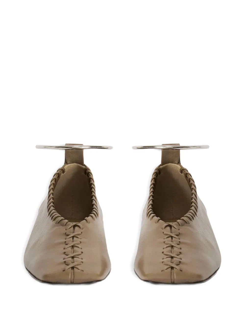Jil Sander leather ballet flats - Bruin