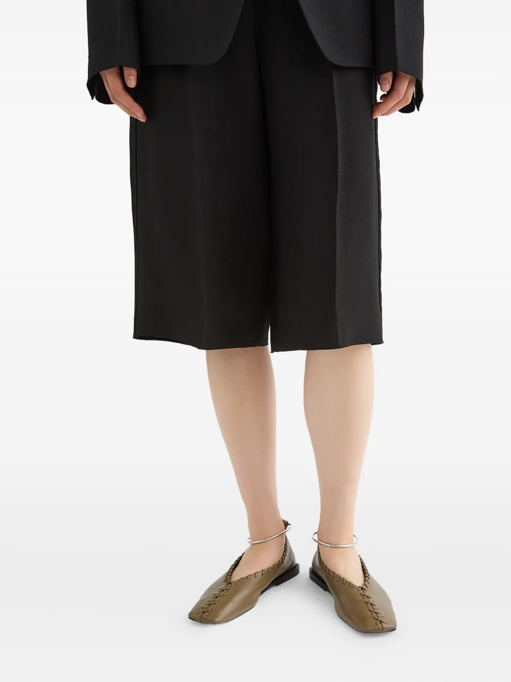 Jil Sander leather ballet flats Brown