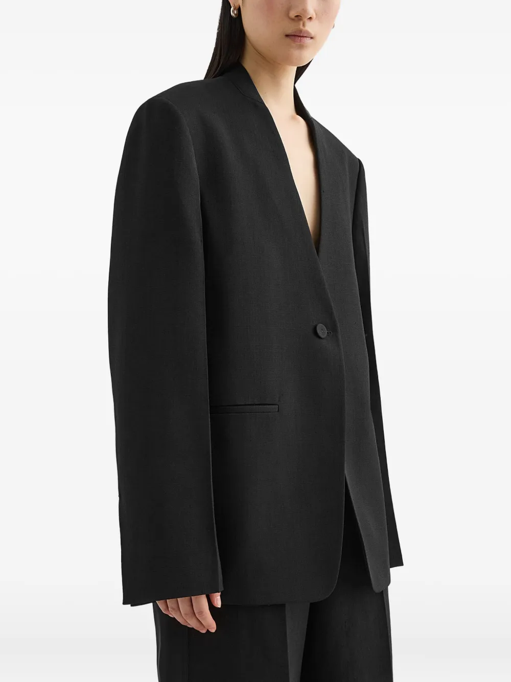 Jil Sander Blazer met puntige revers Zwart