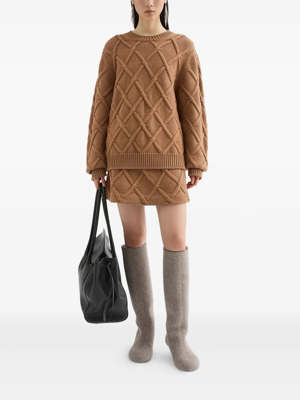 Jil Sander Grofgebreide trui Bruin