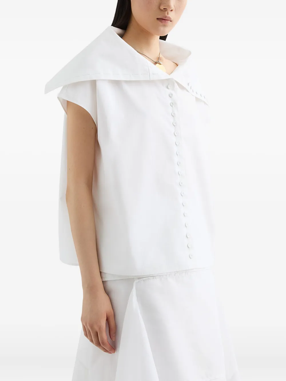 Jil Sander Blouse met matrozenkraag Wit