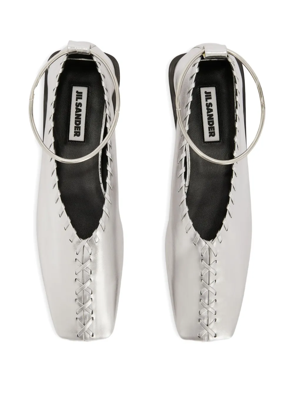 Jil Sander metallic ballet flats Silver