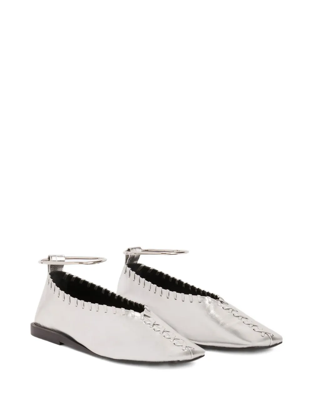Jil Sander metallic ballet flats Silver