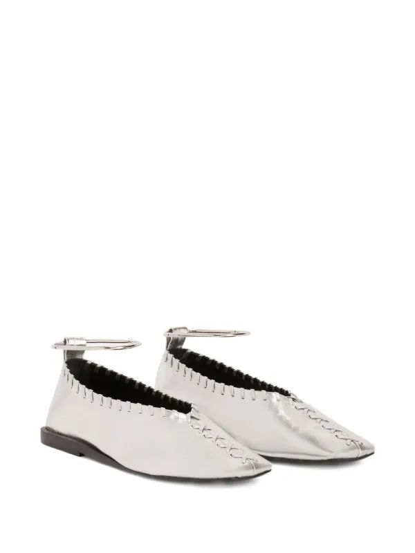 Jil Sander Metallic Ballet Flats | Silver | FARFETCH