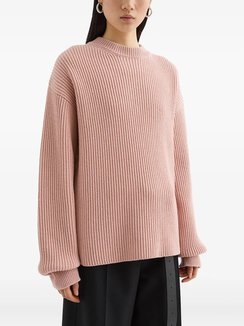 Jil Sander Geribbelde sweater Roze