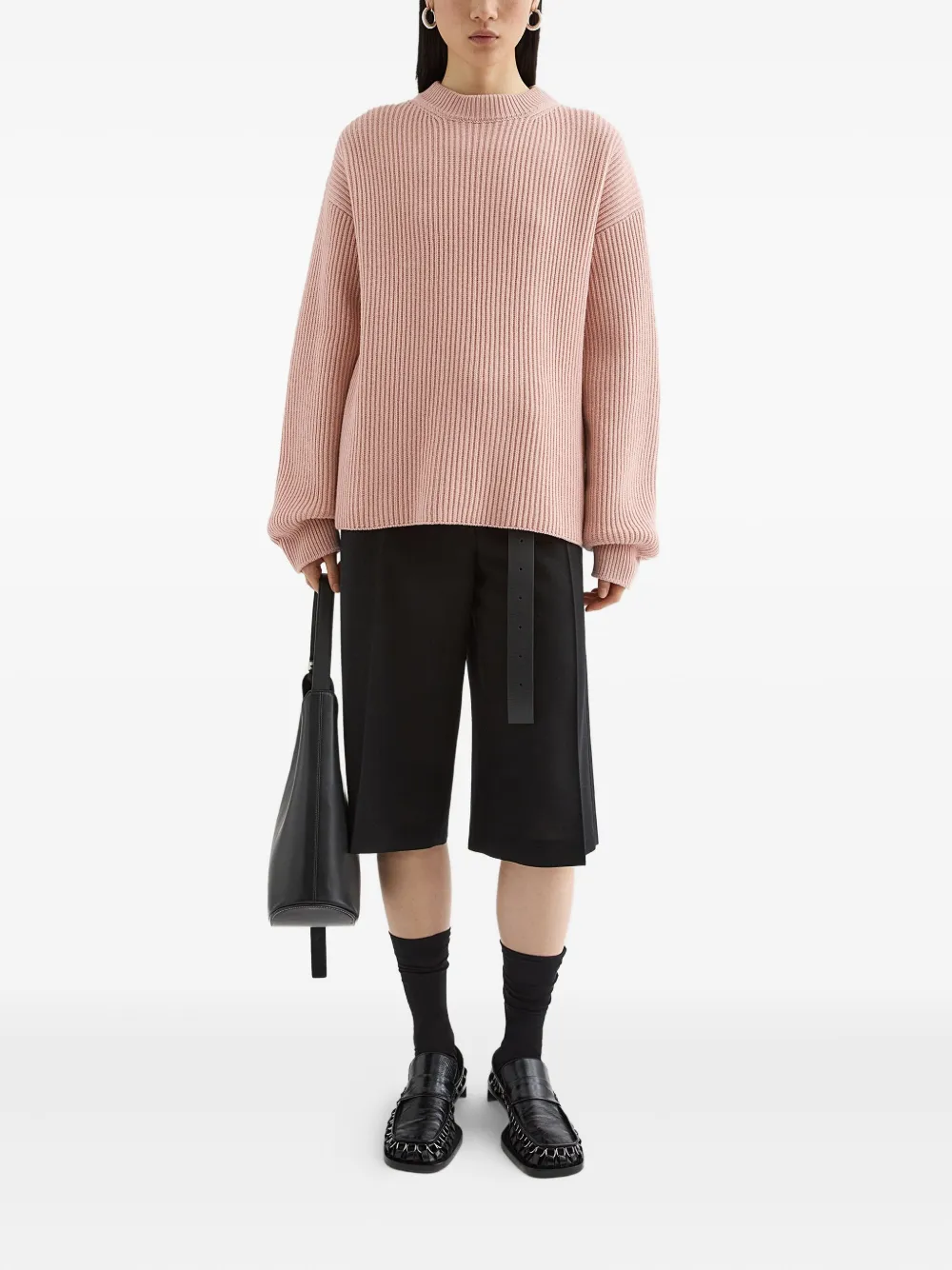 Jil Sander Geribbelde sweater Roze