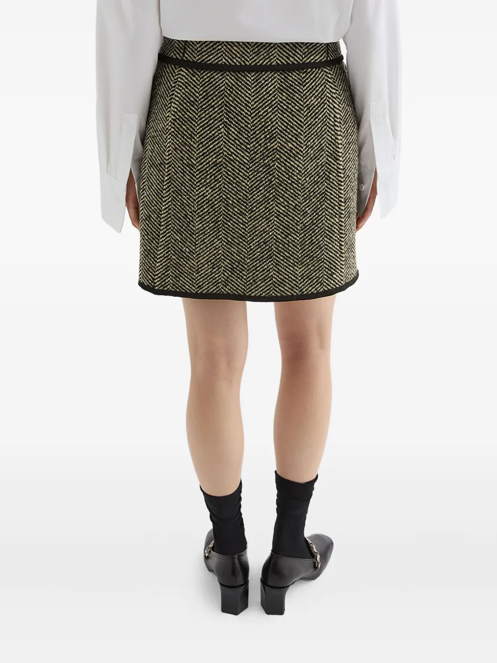 Jil Sander Mini-rok met visgraat-patroon - Groen
