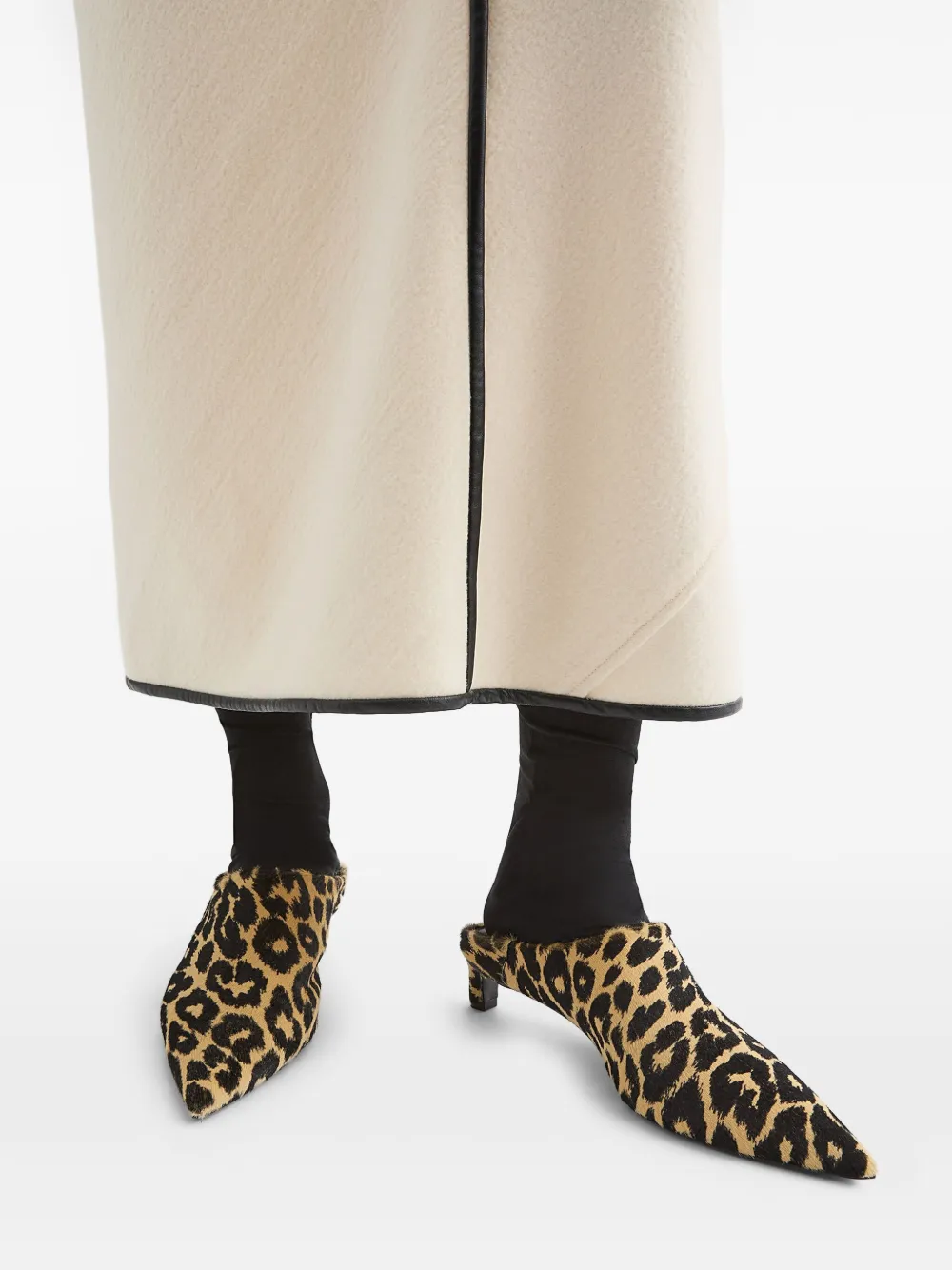 Jil Sander leopard-print mules Brown