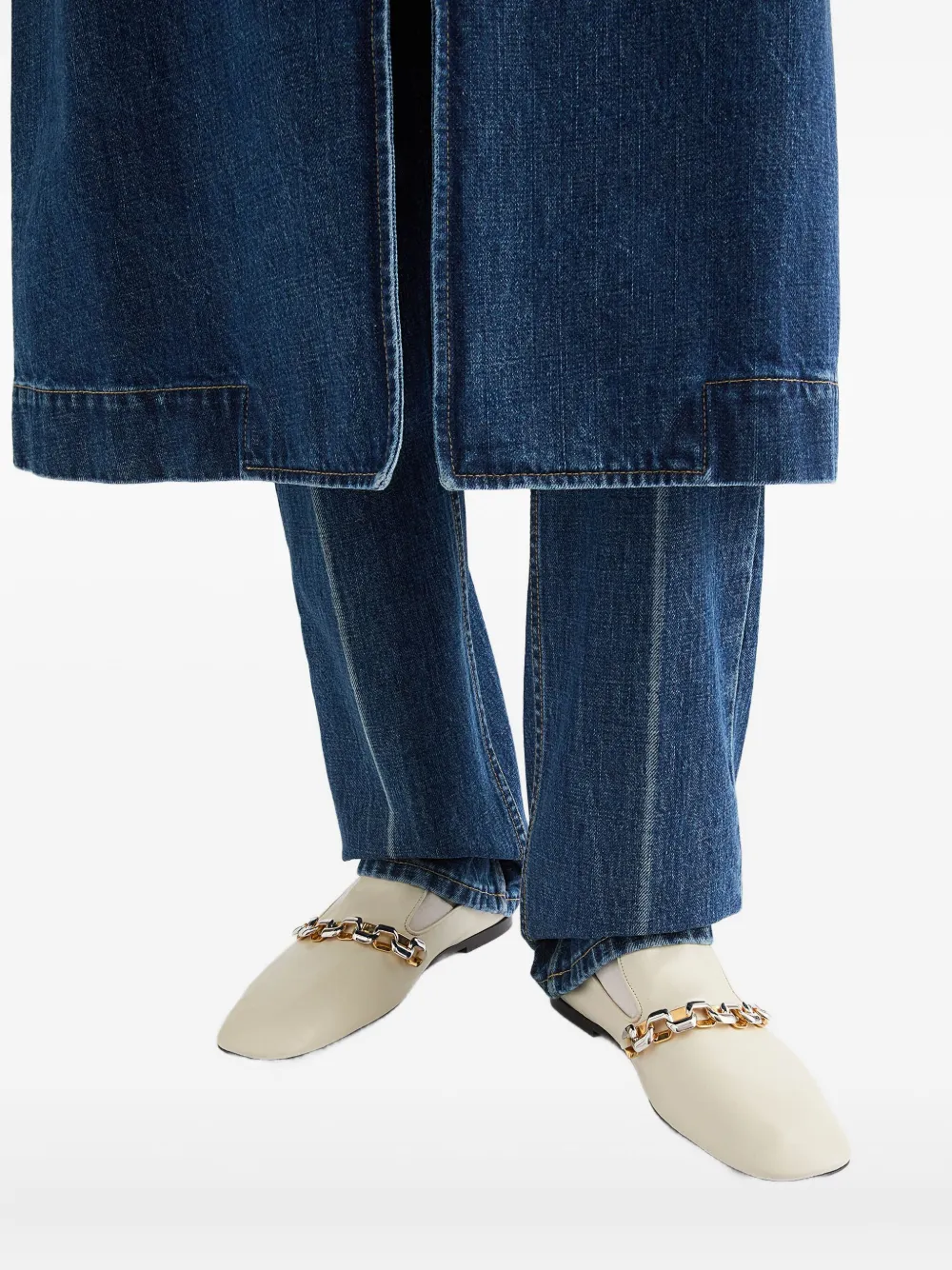 Jil Sander leather loafers White