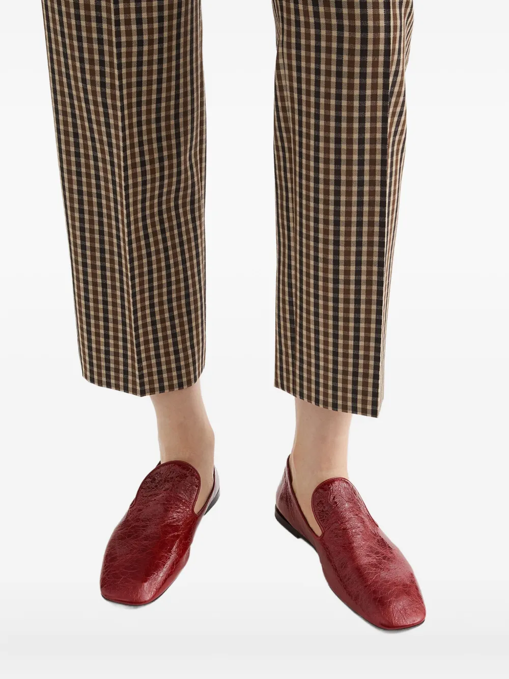 Jil Sander leather loafers Red