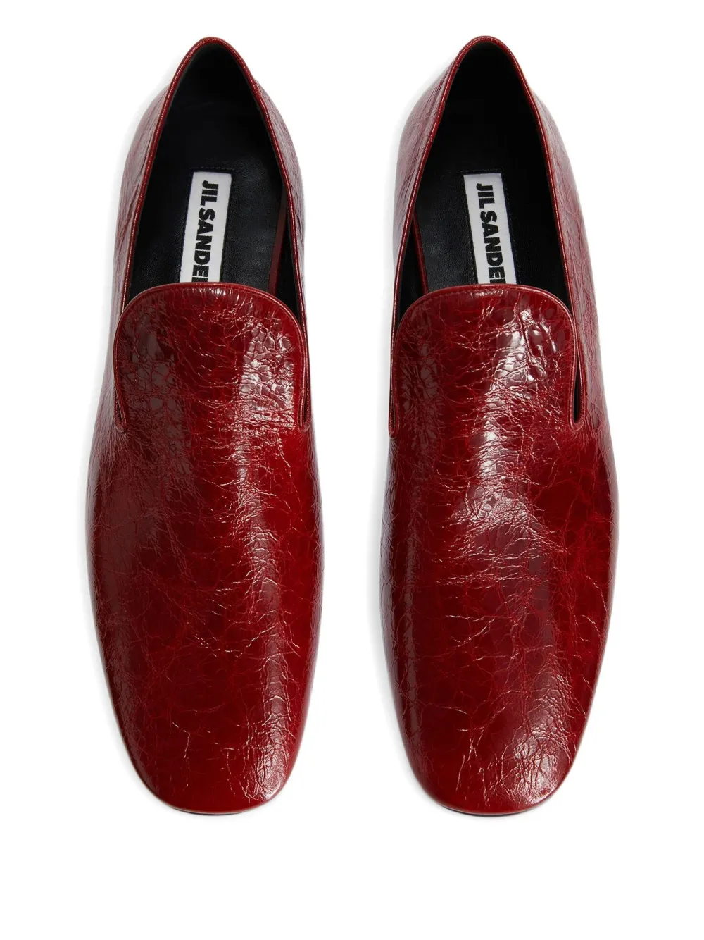Jil Sander leather loafers Red
