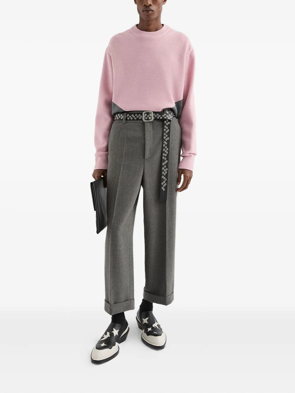 Jil Sander Trui met colourblocking - Roze